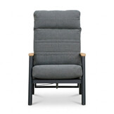 Brighton stoel-bank loungeset - verstelbaar 5 personen | aluminium + teak | antraciet | 4-delig
