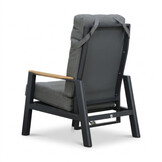 Brighton stoel-bank loungeset - verstelbaar 5 personen | aluminium + teak | antraciet | 4-delig