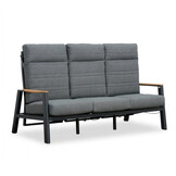Brighton stoel-bank loungeset - verstelbaar 5 personen | aluminium + teak | antraciet | 4-delig