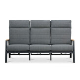 Brighton stoel-bank loungeset - verstelbaar 5 personen | aluminium + teak | antraciet | 4-delig