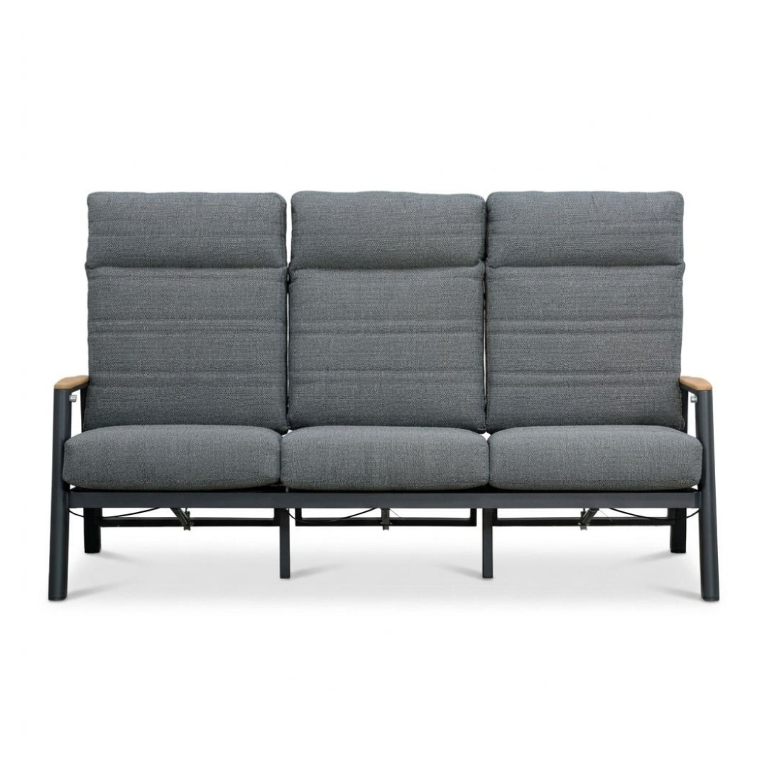 Brighton stoel-bank loungeset - verstelbaar 5 personen | aluminium + teak | antraciet | 4-delig