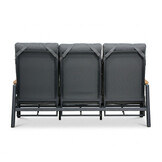 Brighton stoel-bank loungeset - verstelbaar 5 personen | aluminium + teak | antraciet | 4-delig