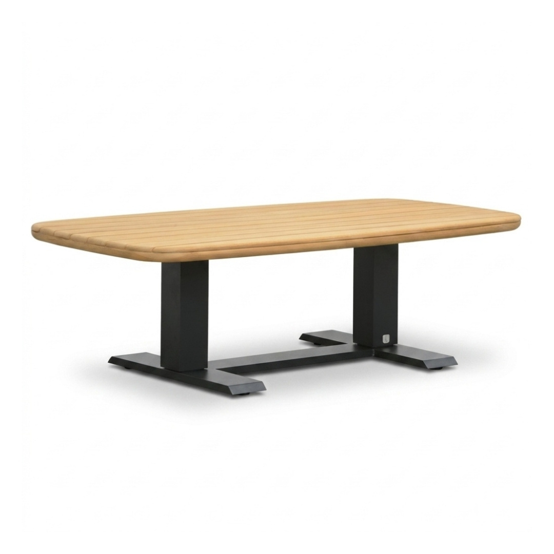 Brighton stoel-bank loungeset - verstelbaar 5 personen | aluminium + teak | antraciet | 4-delig