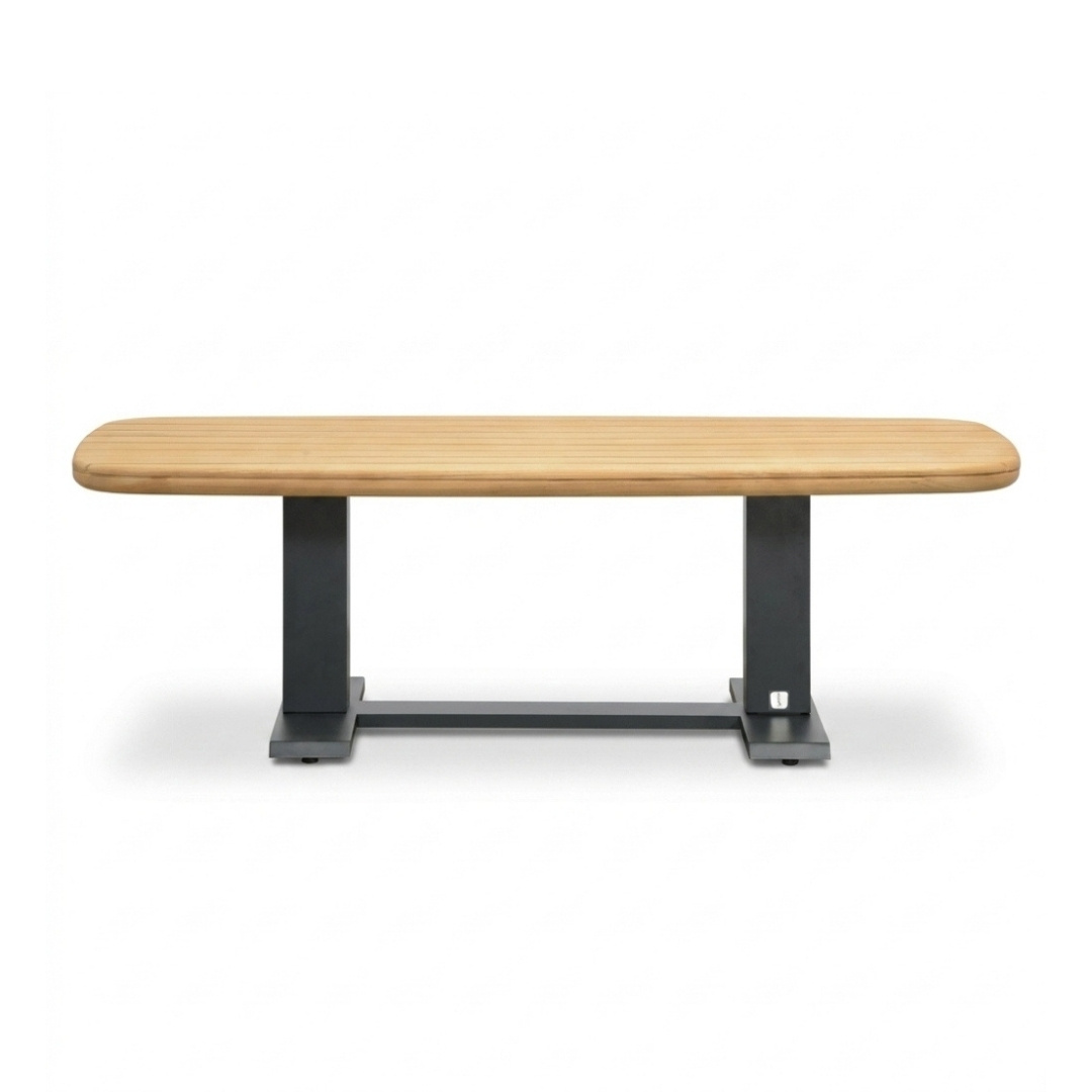 Brighton stoel-bank loungeset - verstelbaar 5 personen | aluminium + teak | antraciet | 4-delig