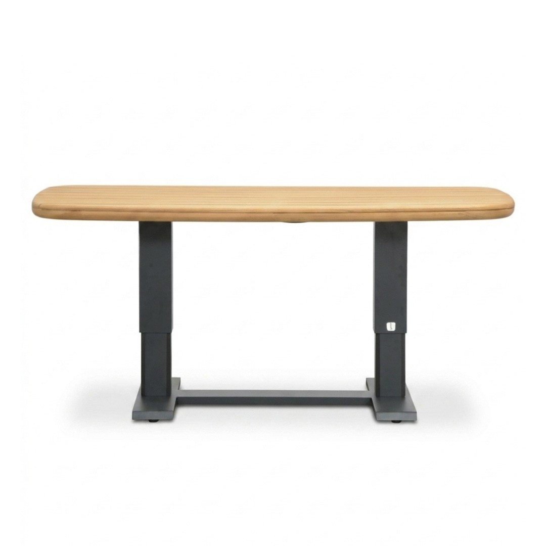 Brighton stoel-bank loungeset - verstelbaar 5 personen | aluminium + teak | antraciet | 4-delig