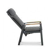 Brighton dining tuinstoel | aluminium + teak | antraciet