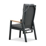 Brighton dining tuinstoel | aluminium + teak | antraciet