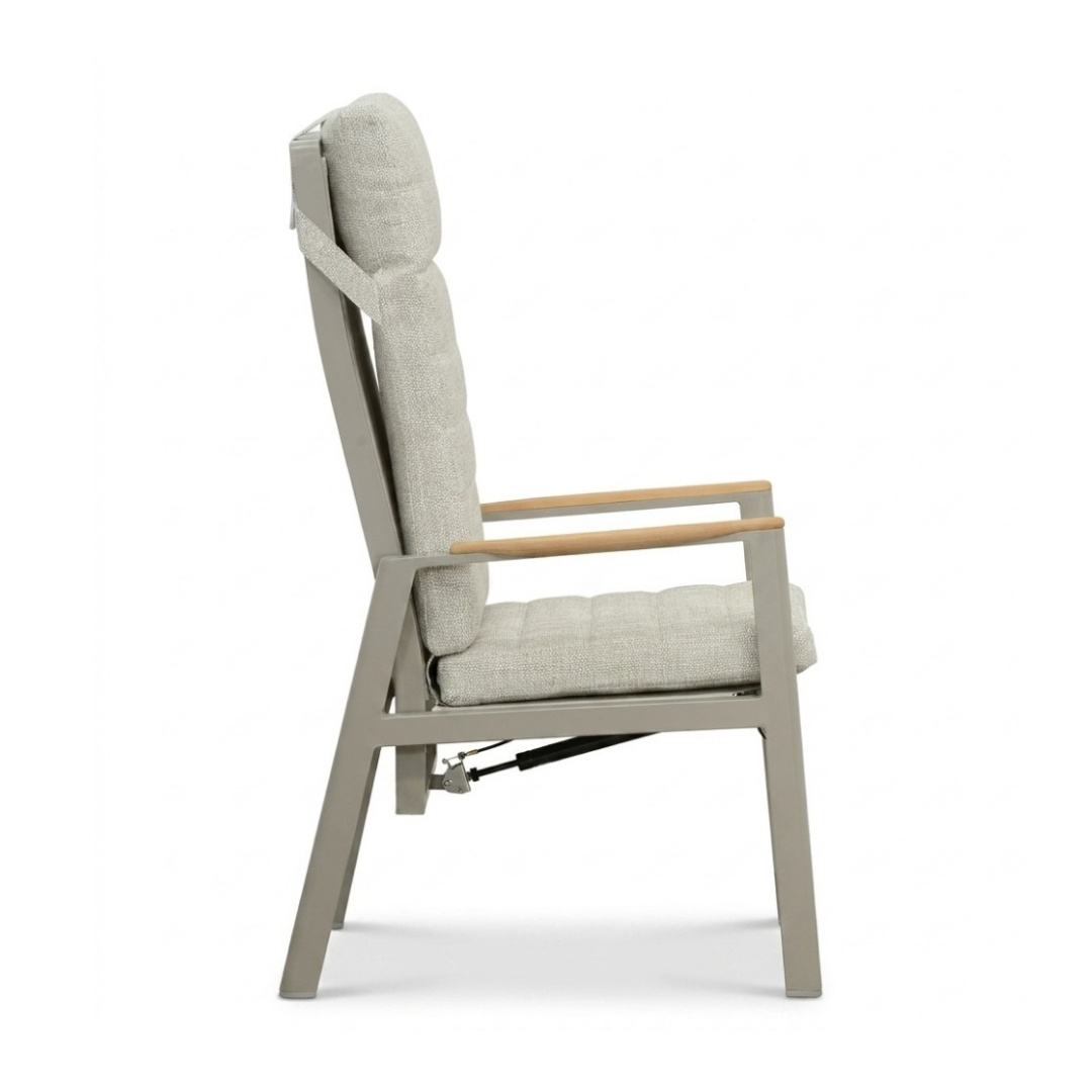 Brighton dining tuinstoel | aluminium + teak | beige
