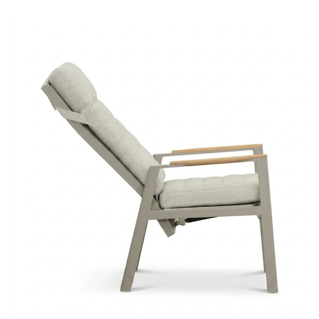 Brighton dining tuinstoel | aluminium + teak | beige