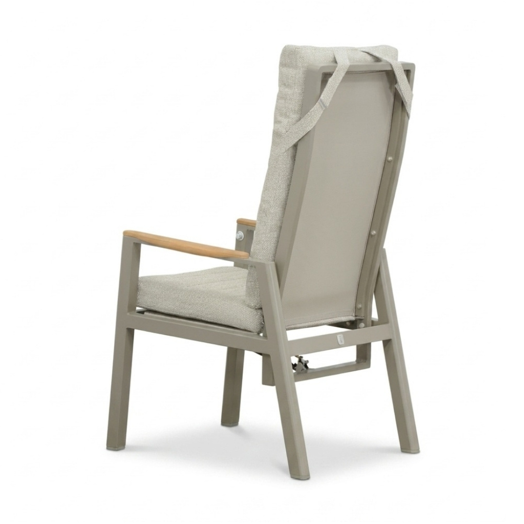 Brighton dining tuinstoel | aluminium + teak | beige