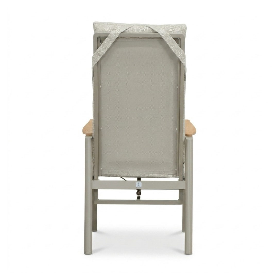 Brighton dining tuinstoel | aluminium + teak | beige