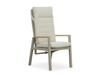 Brighton dining tuinstoel | aluminium + teak | beige