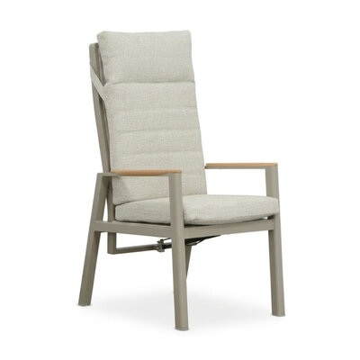 Brighton dining tuinstoel | aluminium + teak | beige