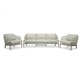 Puglia stoel-bank loungeset 5 personen incl. tafels | touw + aluminium | beige | 5-delig