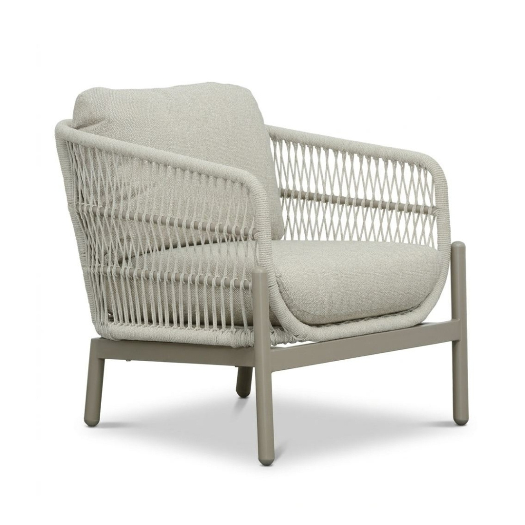 Puglia stoel-bank loungeset 5 personen incl. tafels | touw + aluminium | beige | 5-delig