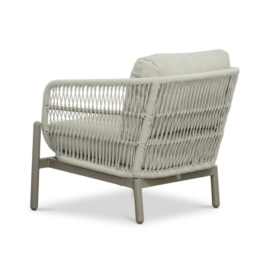 Puglia stoel-bank loungeset 5 personen incl. tafels | touw + aluminium | beige | 5-delig