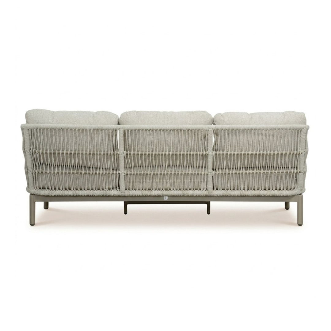 Puglia stoel-bank loungeset 5 personen incl. tafels | touw + aluminium | beige | 5-delig