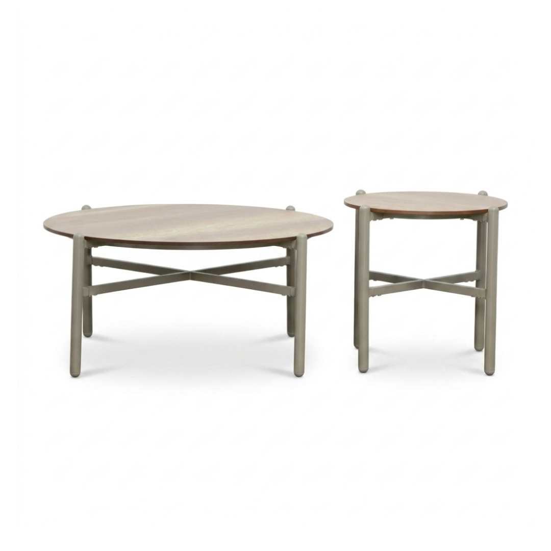 Puglia stoel-bank loungeset 5 personen incl. tafels | touw + aluminium | beige | 5-delig