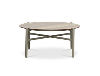 Puglia koffietafel 90cm rond | aluminium + hpl | beige