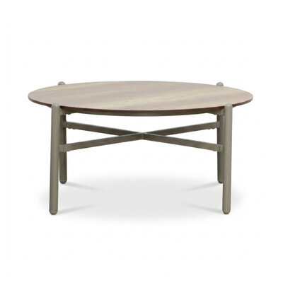 Puglia koffietafel 90cm rond | aluminium + hpl | beige