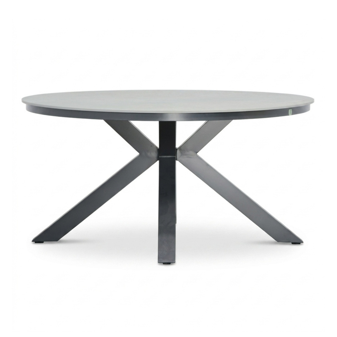 York/Vedra antraciet dining tuinset | 4 personen | sintered stone + touw | 150cm rond