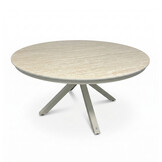 Cuba dining tuintafel 5 personen | sintered stone + aluminium | beige | 144cm rond