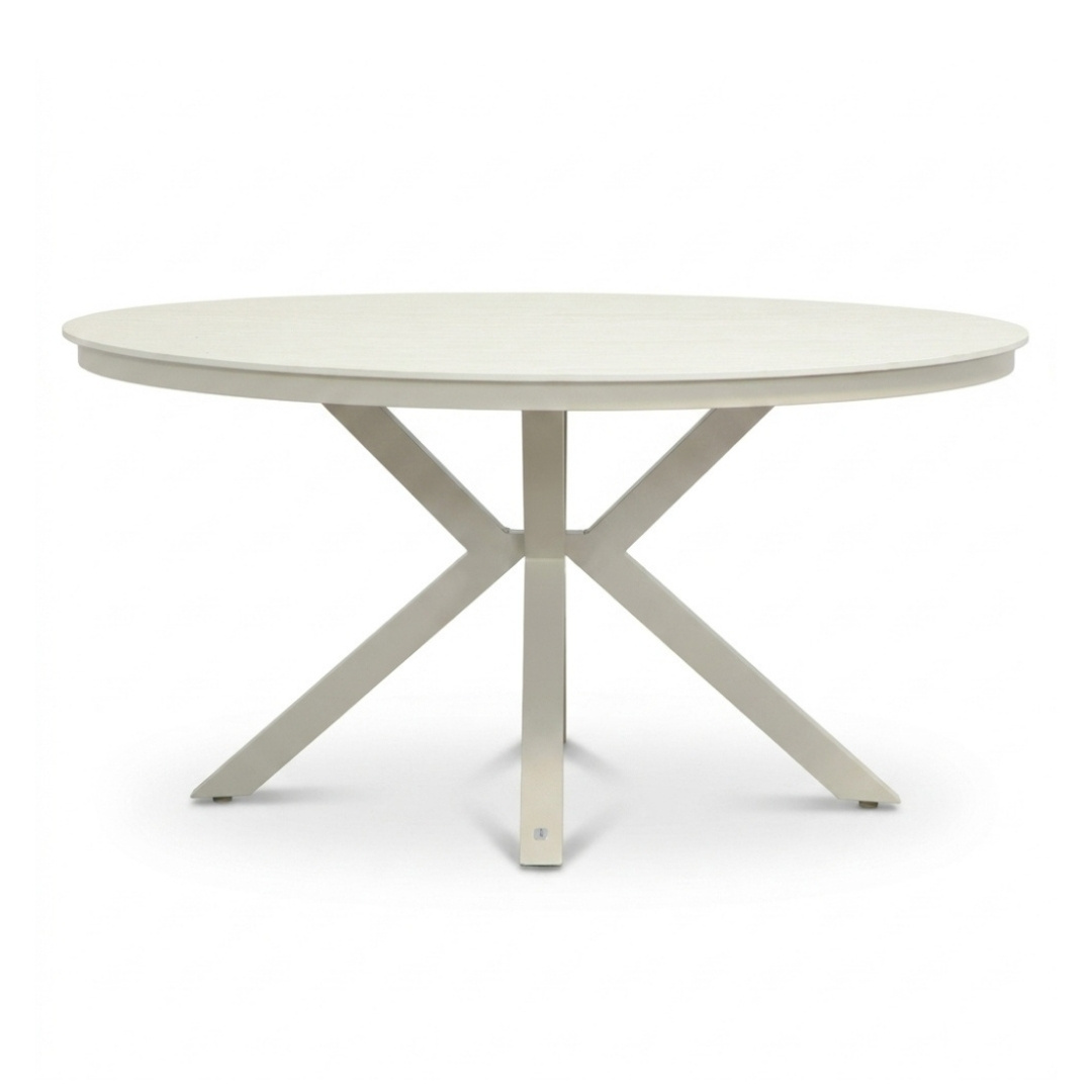 Cuba dining tuintafel 5 personen | sintered stone + aluminium | beige | 144cm rond