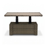 Malibu stoel-bank loungeset met verstelbare tafel 5 personen | wicker + polywood | Ash Grey | 4-delig