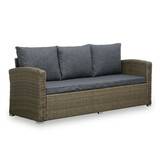 Malibu stoel-bank loungeset met verstelbare tafel 5 personen | wicker + polywood | Ash Grey | 4-delig