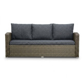 Malibu stoel-bank loungeset met verstelbare tafel 5 personen | wicker + polywood | Ash Grey | 4-delig
