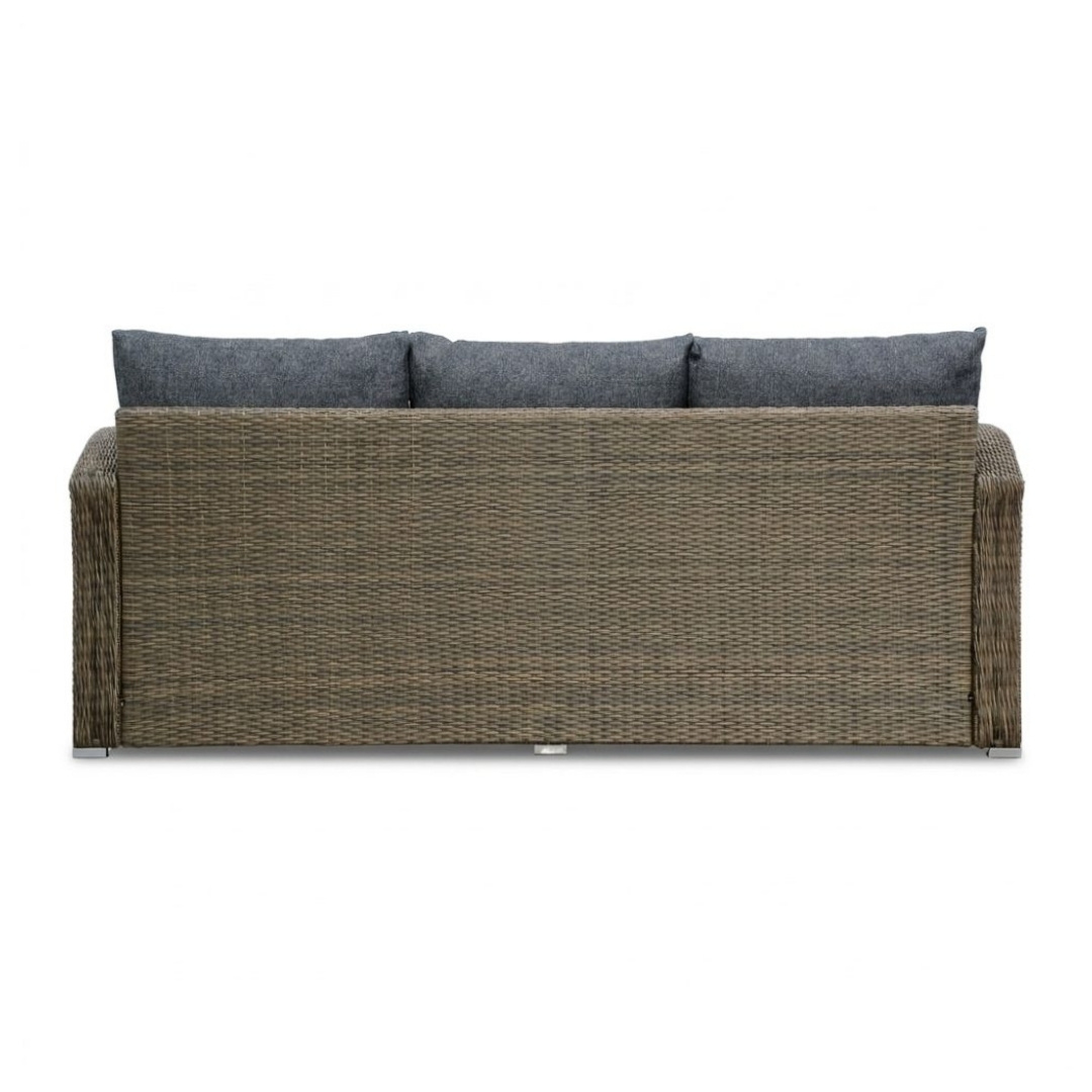 Malibu stoel-bank loungeset met verstelbare tafel 5 personen | wicker + polywood | Ash Grey | 4-delig