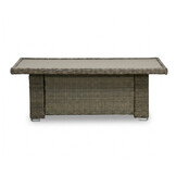 Malibu stoel-bank loungeset met verstelbare tafel 5 personen | wicker + polywood | Ash Grey | 4-delig