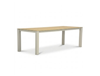 Manhattan dining tuintafel 6 personen | polywood + aluminium | Natural Wood/beige | 240cm