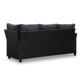 Stockholm dining loungeset 6 personen | wicker + polywood | zwart/Natural Wood | 3-delig - 245x169cm