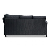 Stockholm dining loungeset 6 personen | wicker + polywood | zwart/Natural Wood | 3-delig - 245x169cm