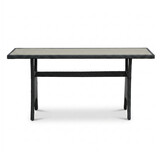 Stockholm dining loungeset 6 personen | wicker + polywood | zwart/Natural Wood | 3-delig - 245x169cm
