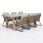 BUITEN living Veltis/Gianna Sahara Dust dining tuinset | 6 personen | polystone + touw | 250cm