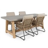 Veltis/Gianna Sahara Dust dining tuinset | 4 personen | polystone + touw | 200cm