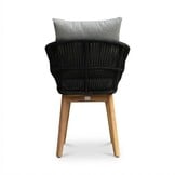 Nancy/Bella zwart dining tuinset | 4 personen | polystone + touw | Ø135cm rond