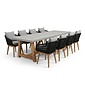 BUITEN living Veltis/Bella zwart dining tuinset | 8 personen | polystone + touw | 300cm