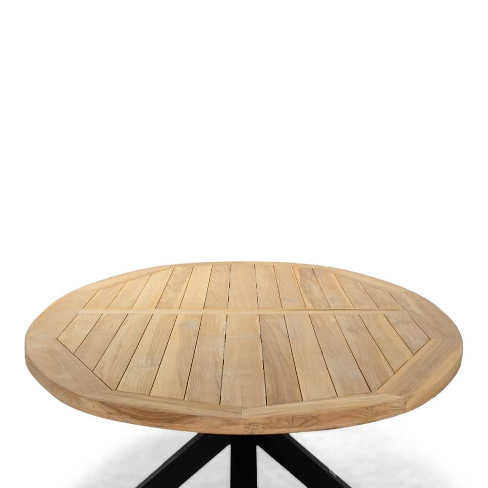 Cleve/Bella zwart dining tuinset | 8 personen | teakhout + touw | 280cm ovaal