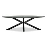 Stockholm/Parma antraciet dining tuinset | 6 personen | polystone + touw | 240cm
