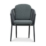 Stockholm/Parma antraciet dining tuinset | 4 personen | polystone + touw | 200cm