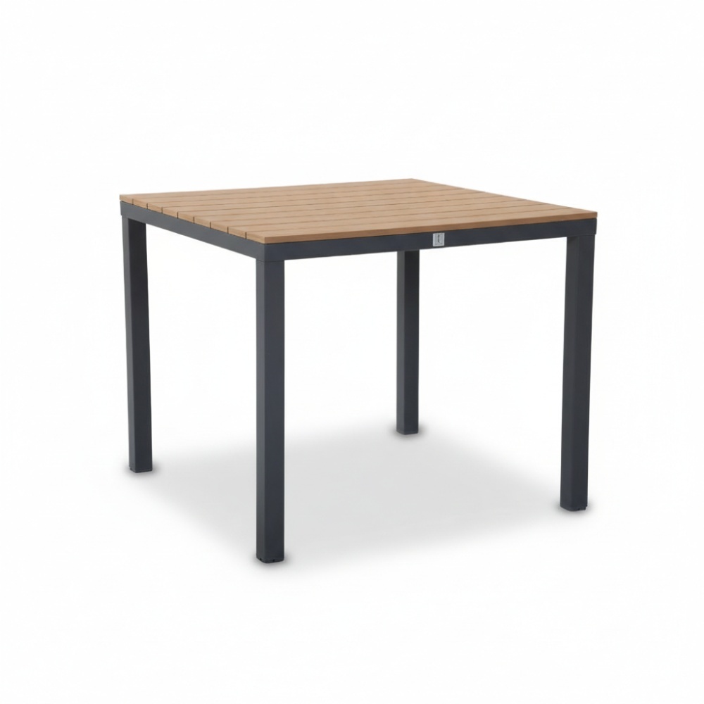 Oxford/Parma antraciet dining tuinset | 4 personen | aluminium + touw | 90cm