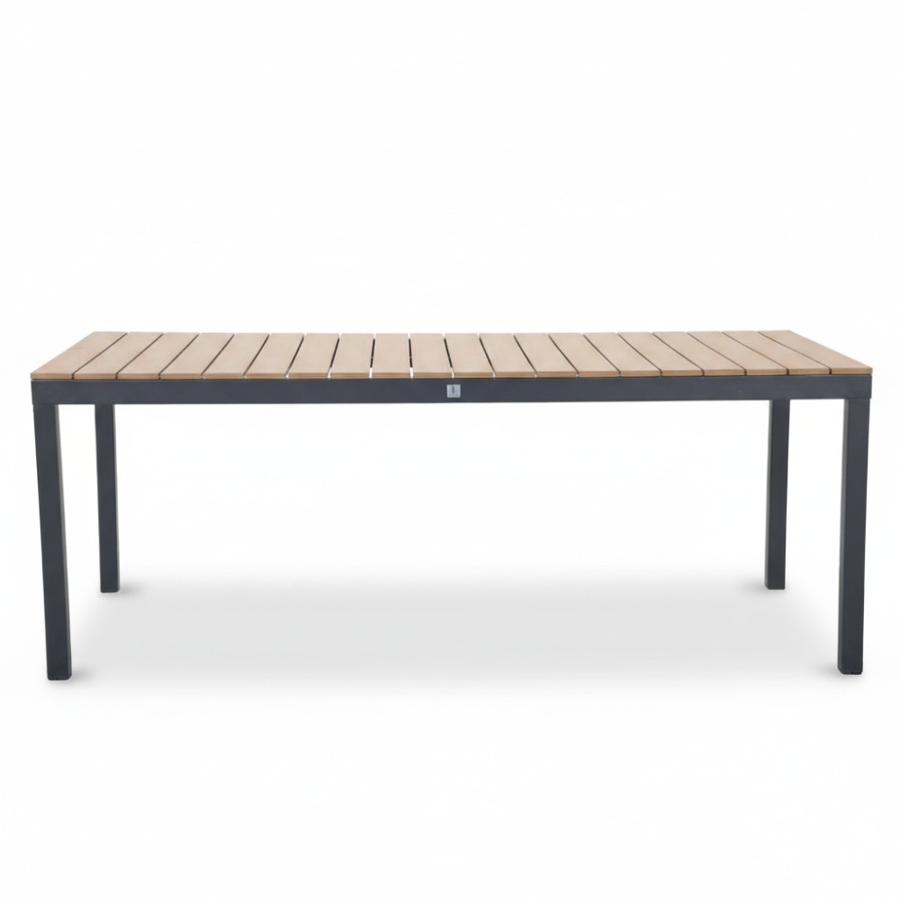 Oxford/Parma antraciet dining tuinset | 6 personen | aluminium + touw | 200cm