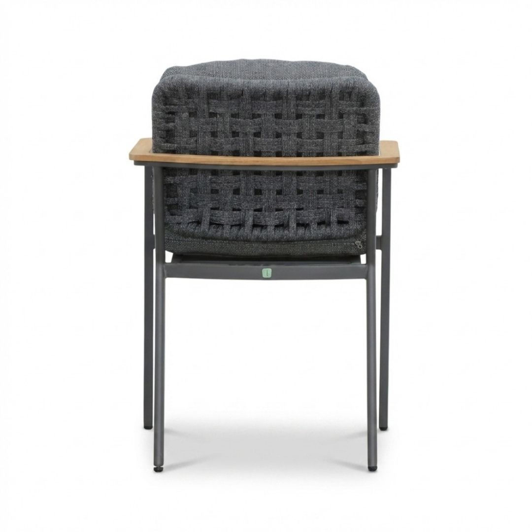 Cleve/Montana antraciet dining tuinset | 6 personen | teakhout + aluminium | 240cm ovaal