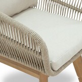 Bella dining tuinstoel set van 6 | touw + hardhout | zand