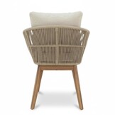 Bella dining tuinstoel set van 6 | touw + hardhout | zand