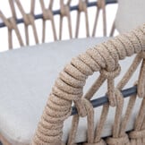 Femke dining tuinstoel set van 6 | touw + aluminium | beige/antraciet