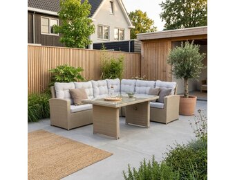 Kopenhagen hoek loungeset 6 personen | wicker | Royal Sand | 3-delig - 246x194cm